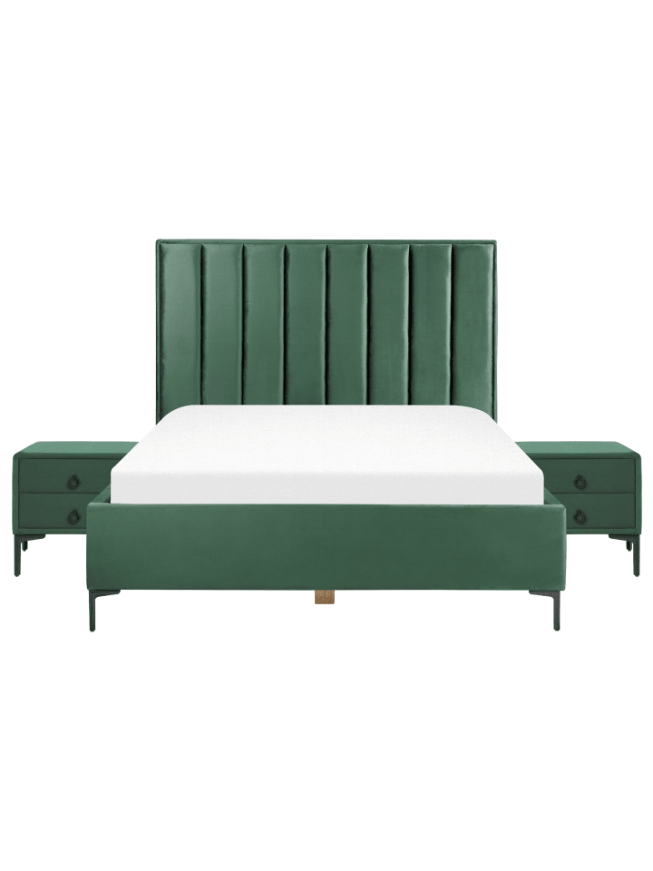 Beliani Schlafzimmer Set SEZANNE in Grün/Schwarz günstig kaufen onesize