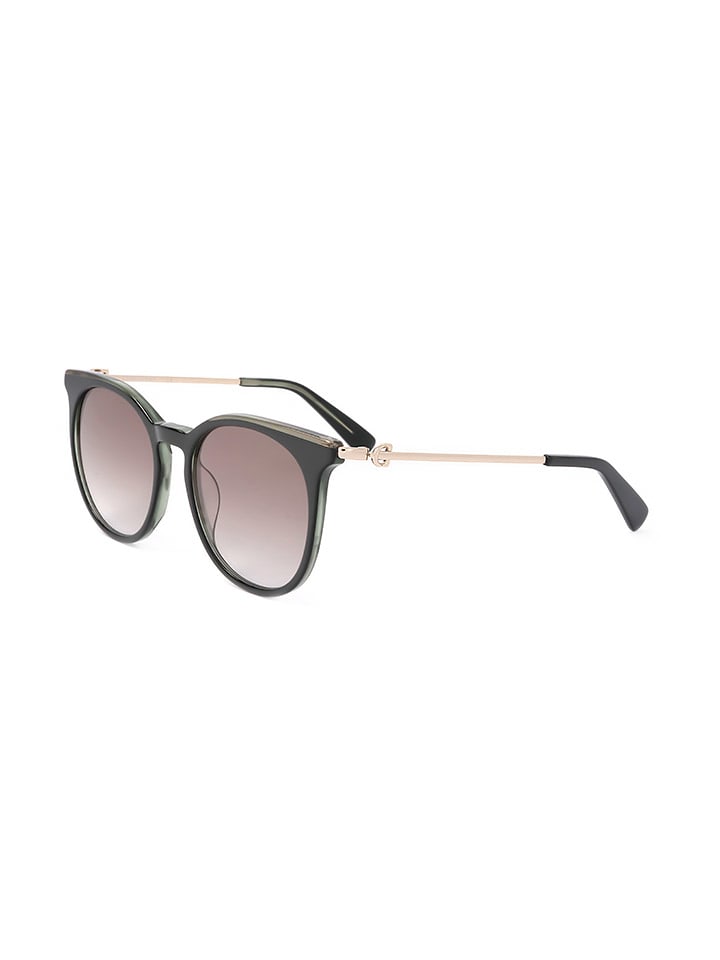 Longchamp Damen-Sonnenbrille in Schwarz-Gold/ Hellbraun günstig kaufen 52