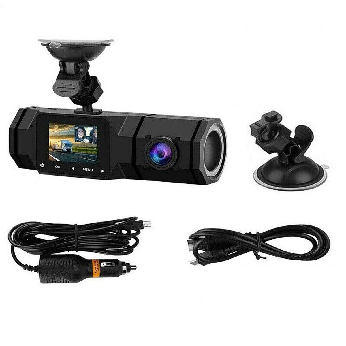 Yoyaxi 1,5-Zoll Infrarot-Nachtsicht-Autokamera Dashcam (HD 1080P, Front- und Innenkamera)