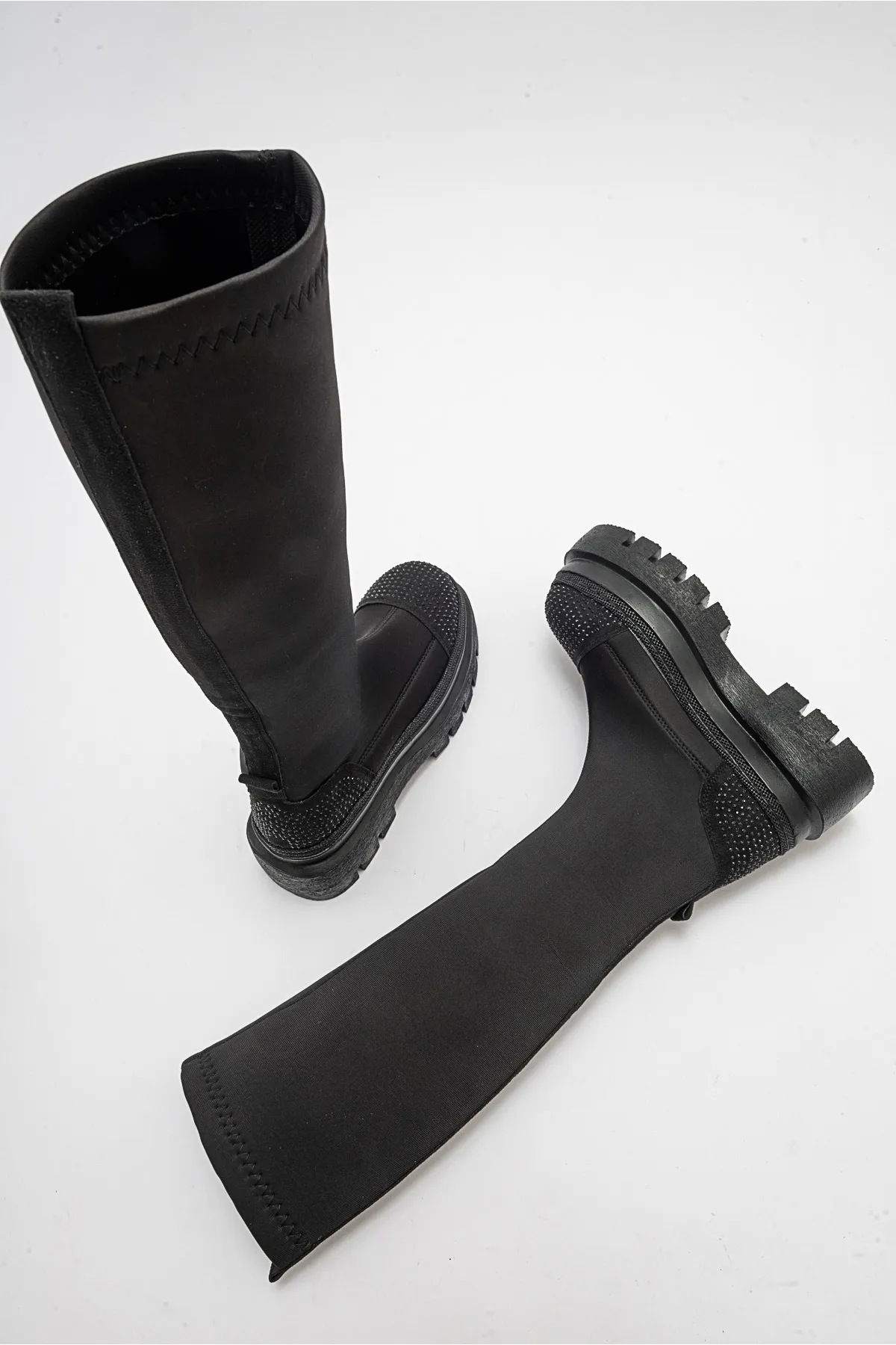 LuviShoes  ALBERT Black Stone Damenstiefel