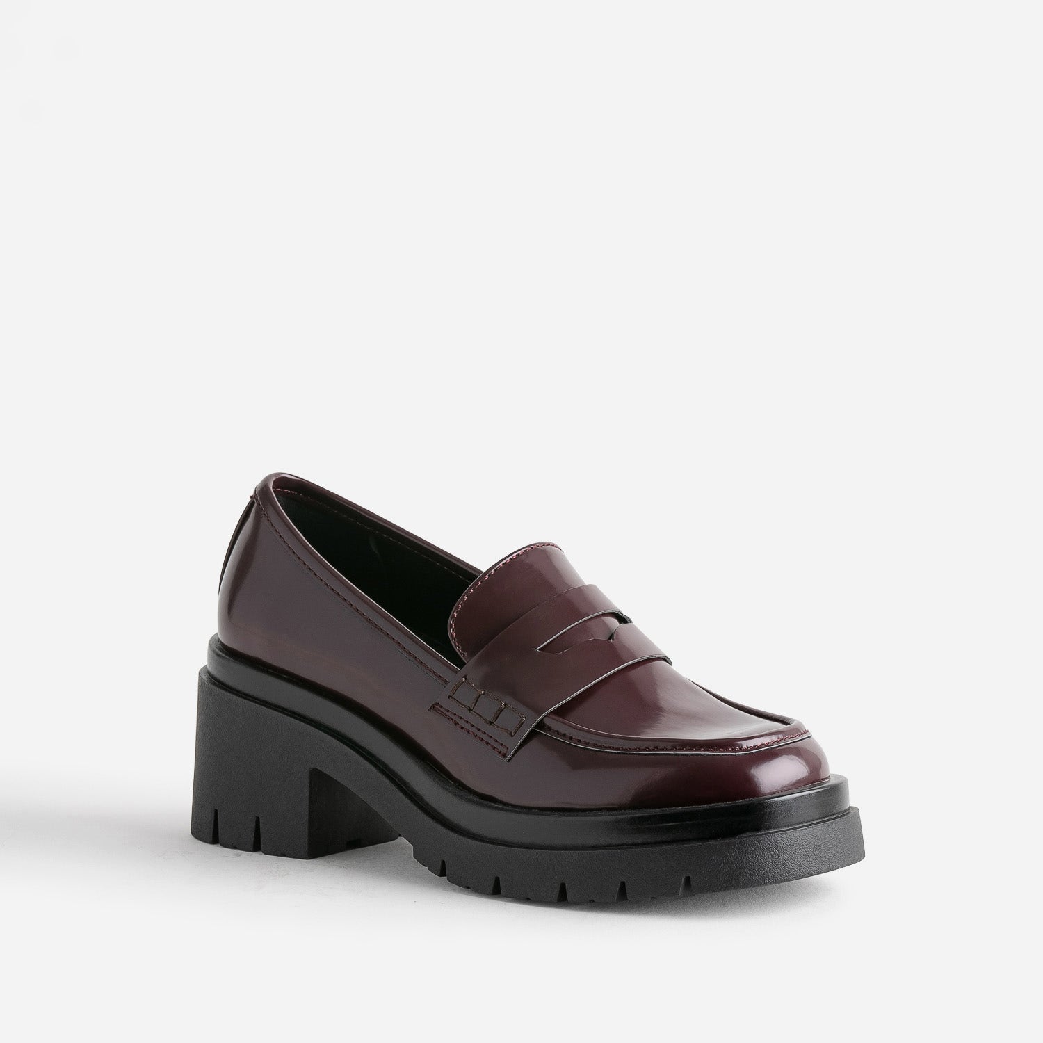 Mocassin TEXTO bordeaux à talon cranté