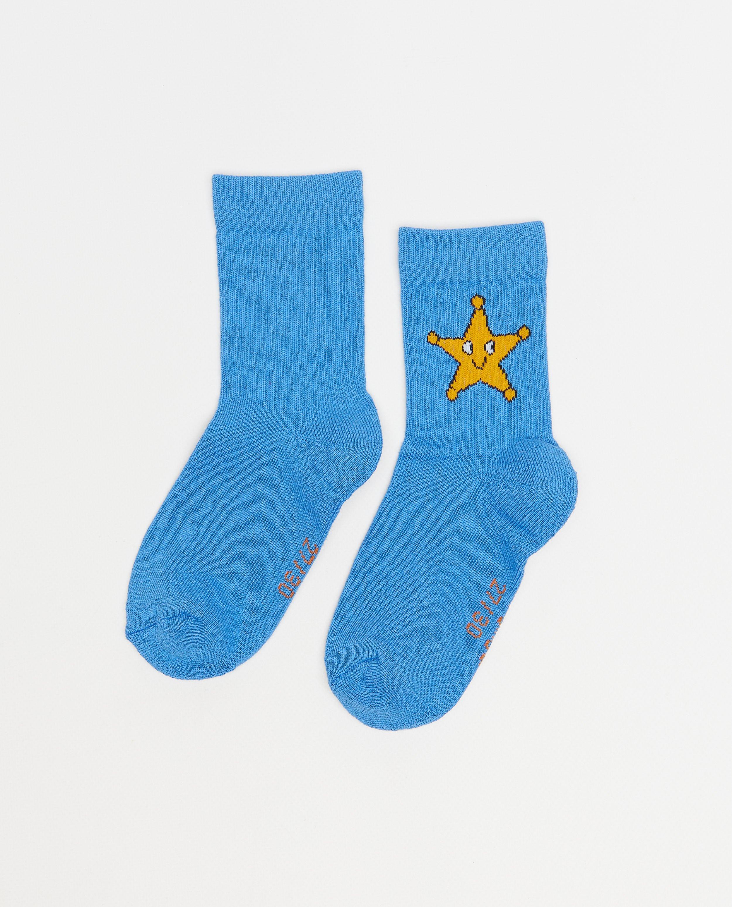 Ciorapi Fred + Ginger cu imprimeu de steluțe, unisex, 92-128 albastru