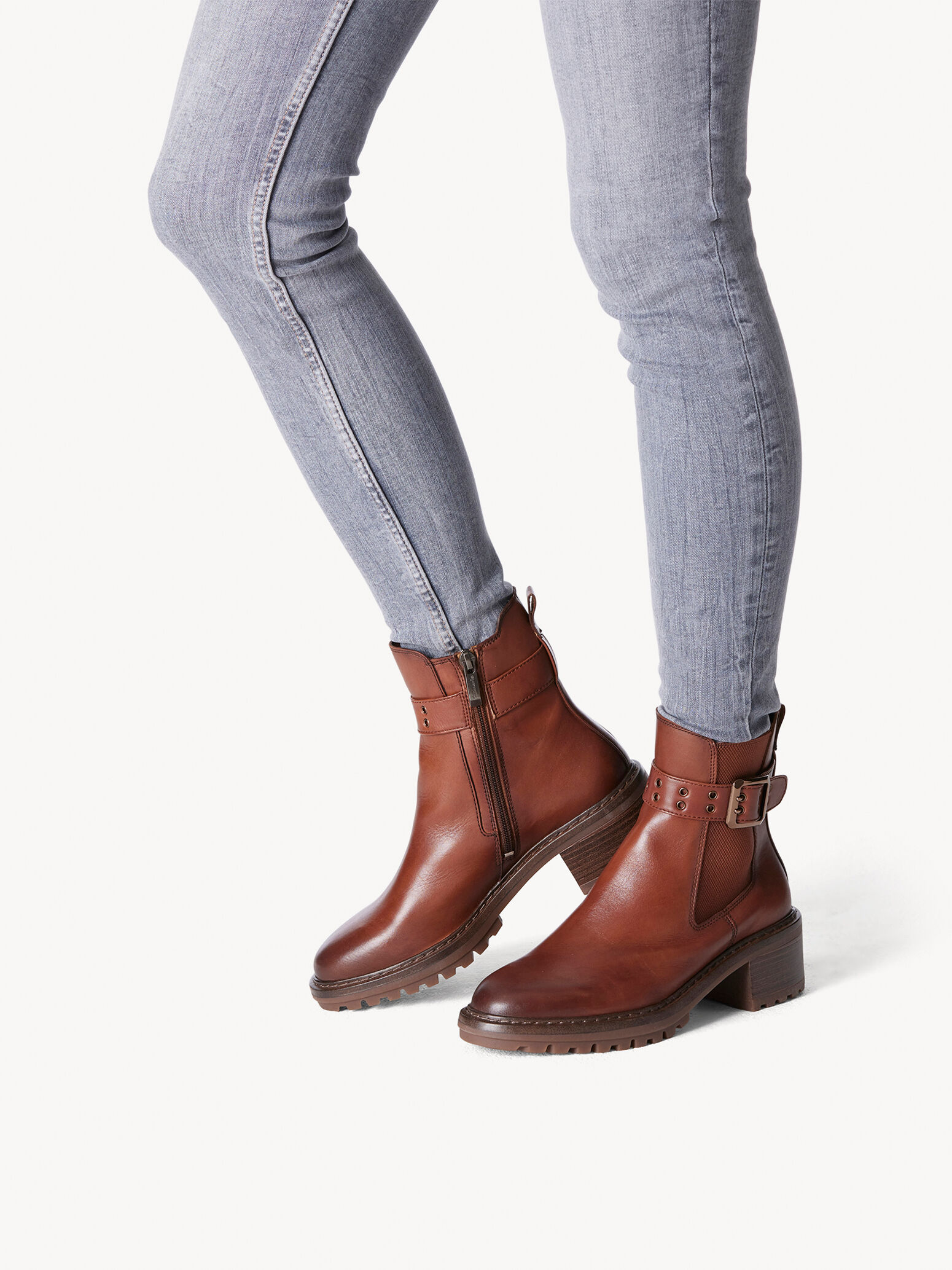 Bottine Chelsea en cuir - marron