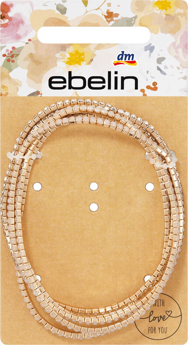 Armbänder elastisch mit Glitzersteinchen, 5 St