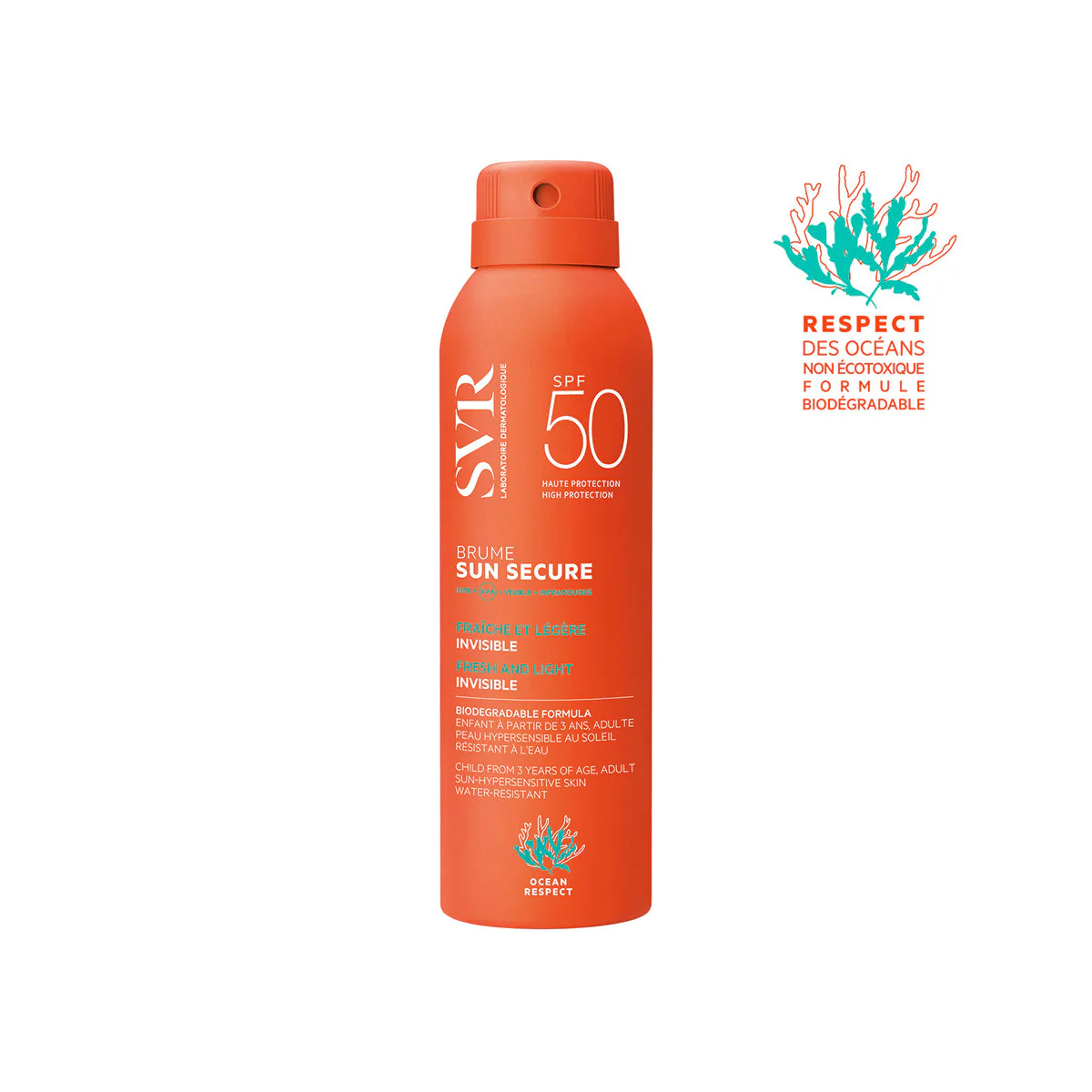 Sun Secure Brume SPF50 - Spray solar corporal de alta protección.