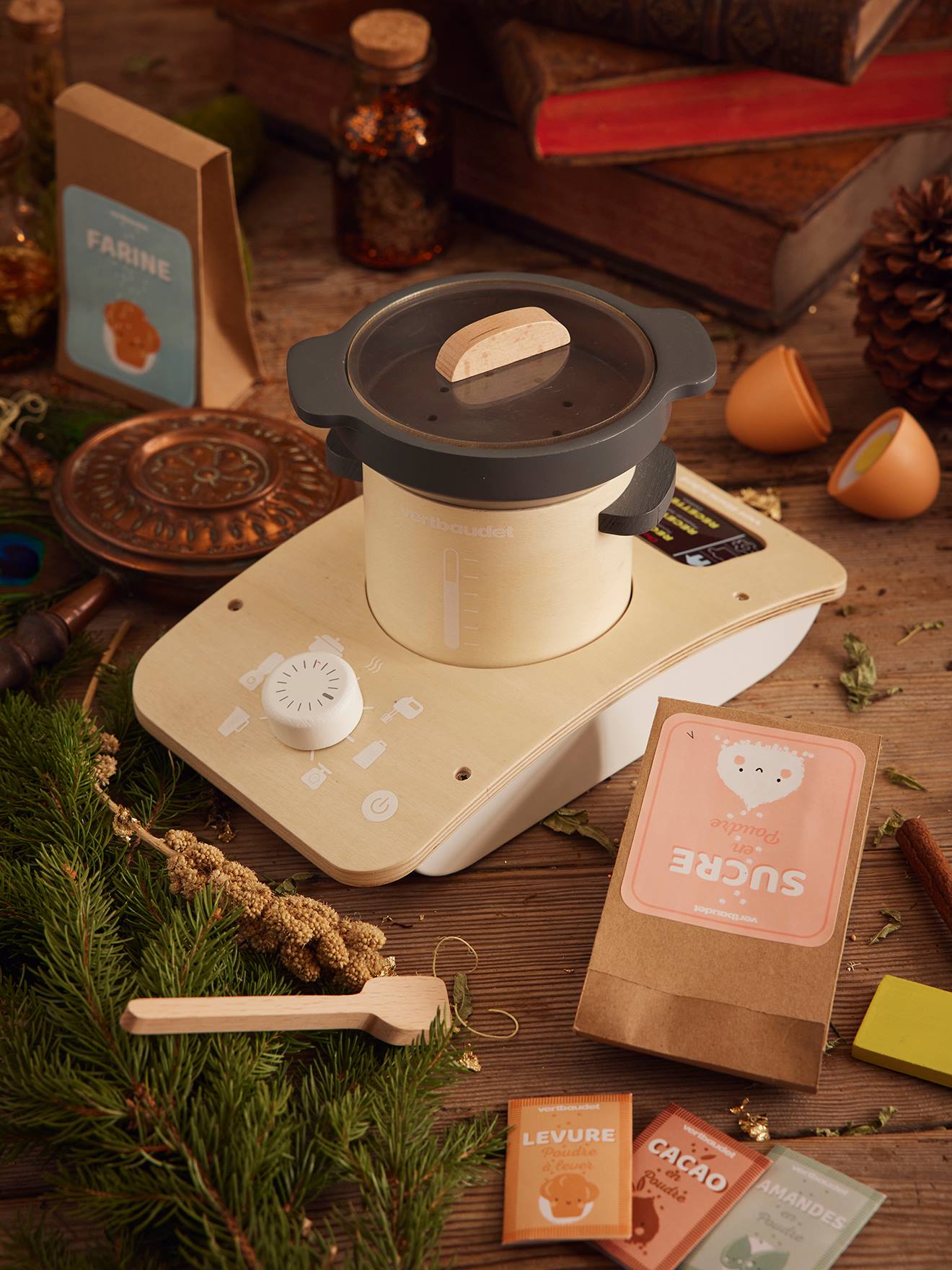 Vertbaudet Kinder Küchenmaschine, Holz FSC - schwarz