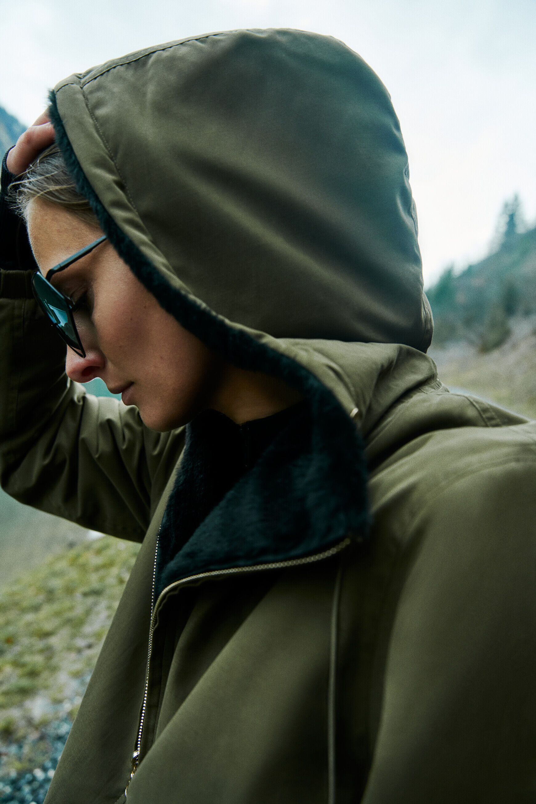 Manteau gbeluga vert clair femme