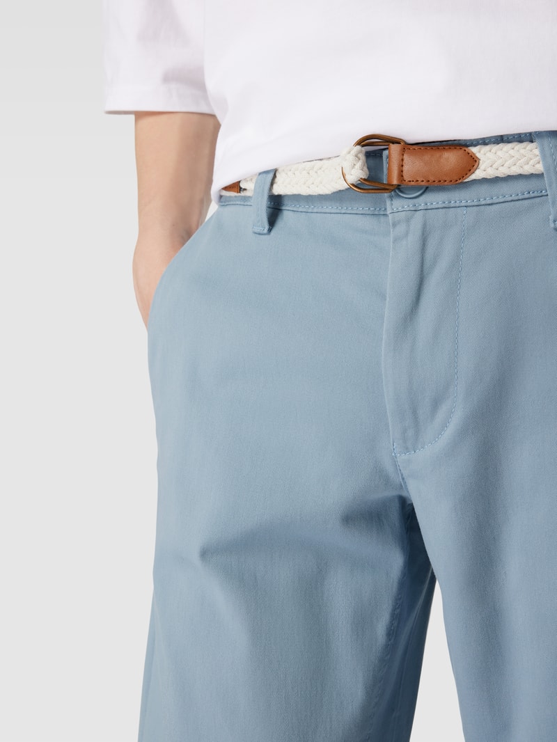 Chino-Shorts mit Gürtel Modell 'WILL' in hellblau