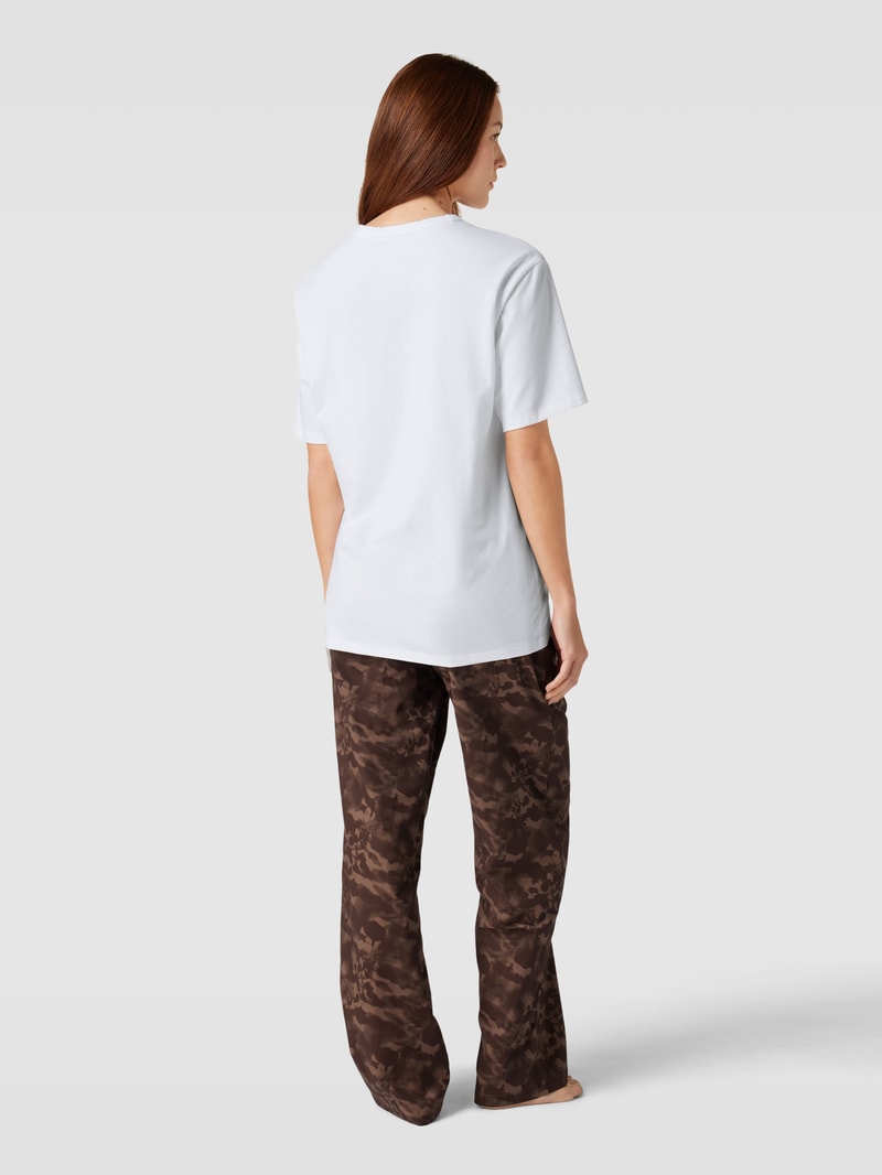 Pyjama mit Logo-Stitching in mauve