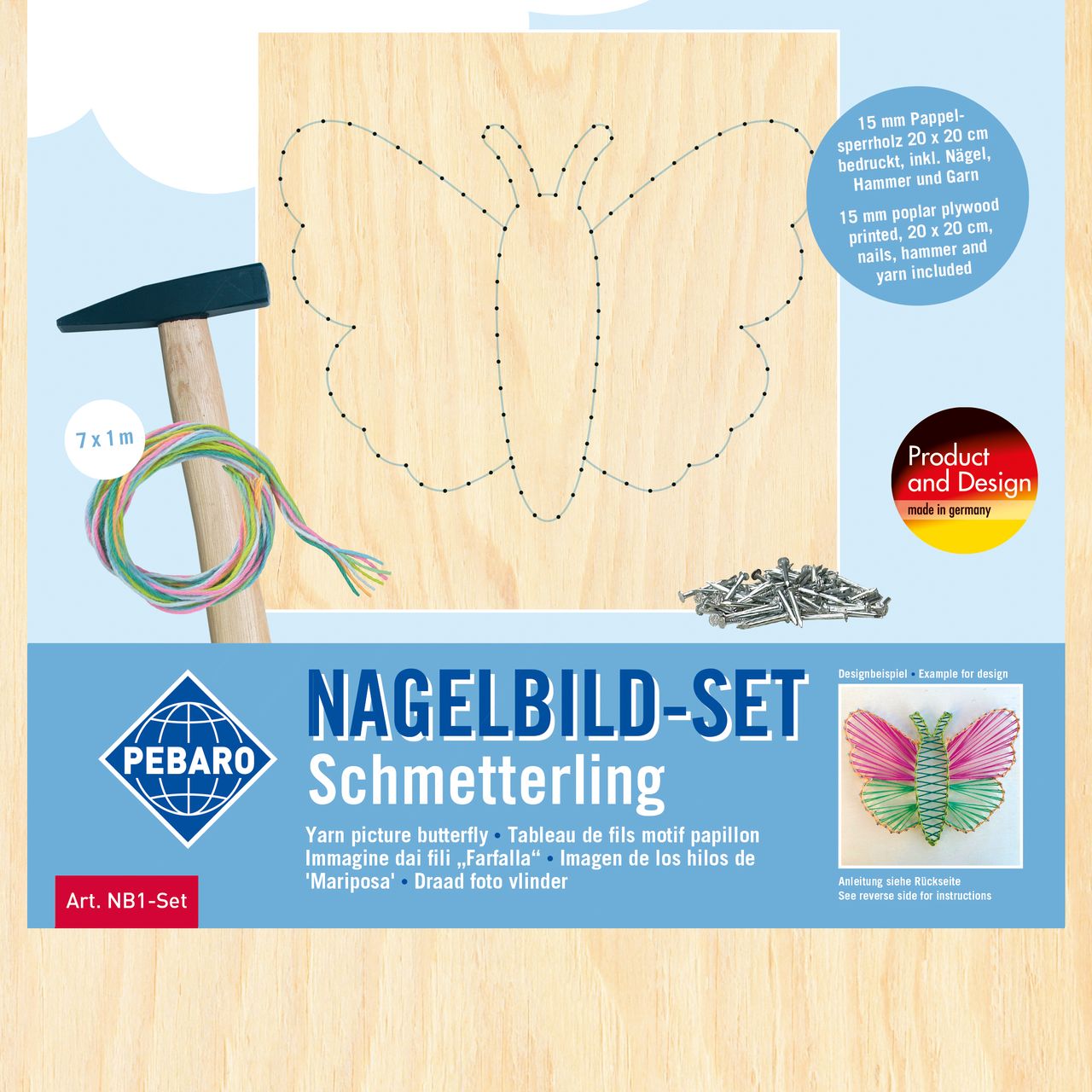 PEBARO Nagelbild-Set Schmetterling