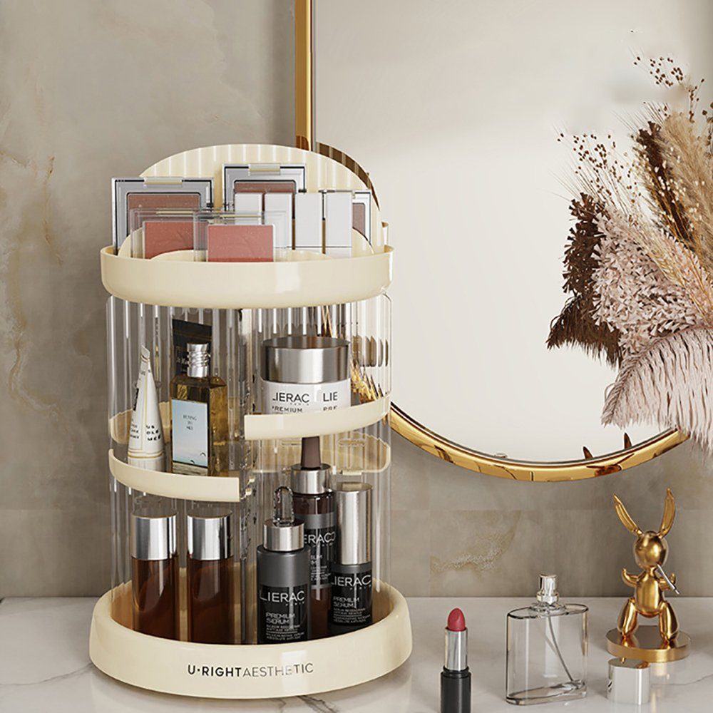 Wunderwelt Kosmetik-Kassette Kosmetik-Aufbewahrungshalter, Make-up-Organizer,-Parfüm-Tablett, 1-tlg., Regalfach, Drehbares Aufbewahrungsregal für Kosmetika