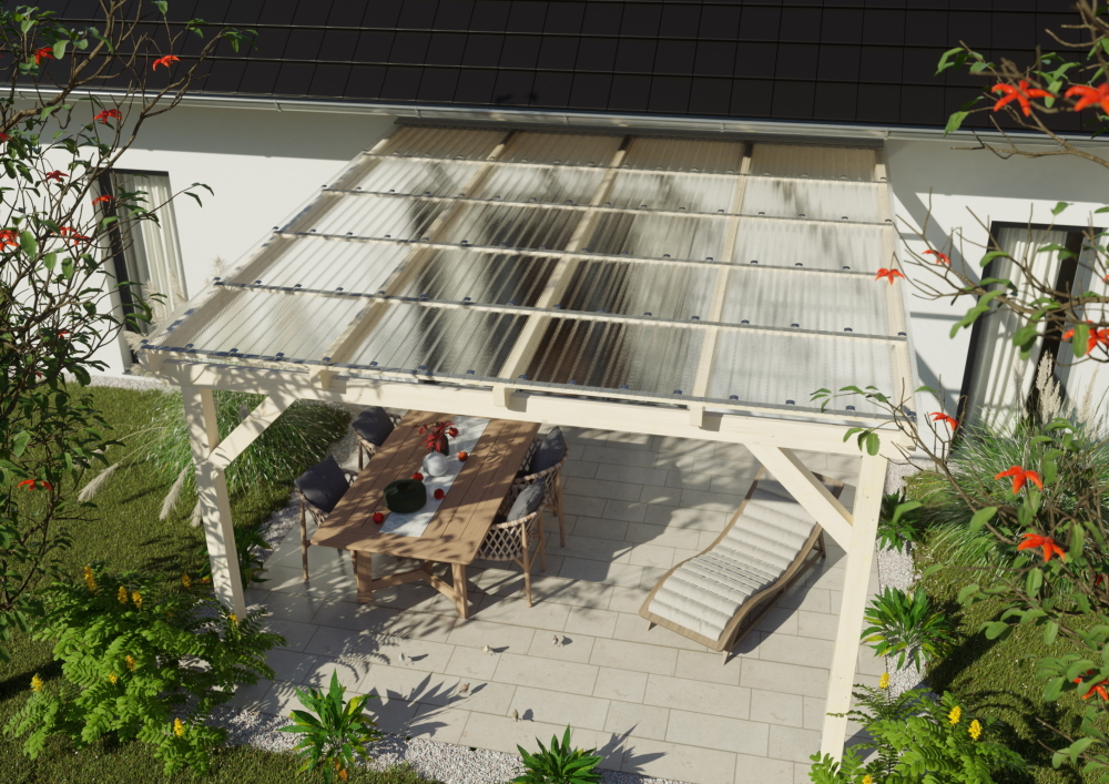 TETZNER & JENTZSCH Terrassenüberdachung Komplettset - 