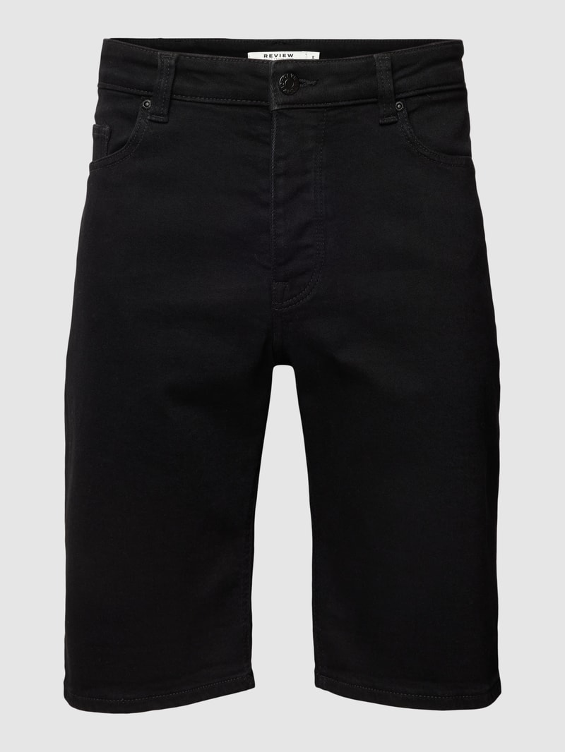 Jeansshorts mit Label-Patch in schwarz
