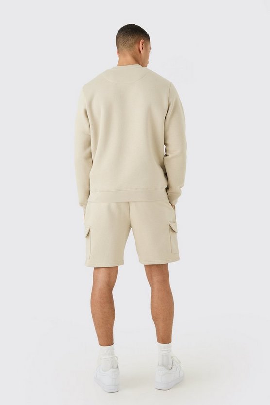 Kurzer Man Signature Cargo Sweatshirt-Trainingsanzug