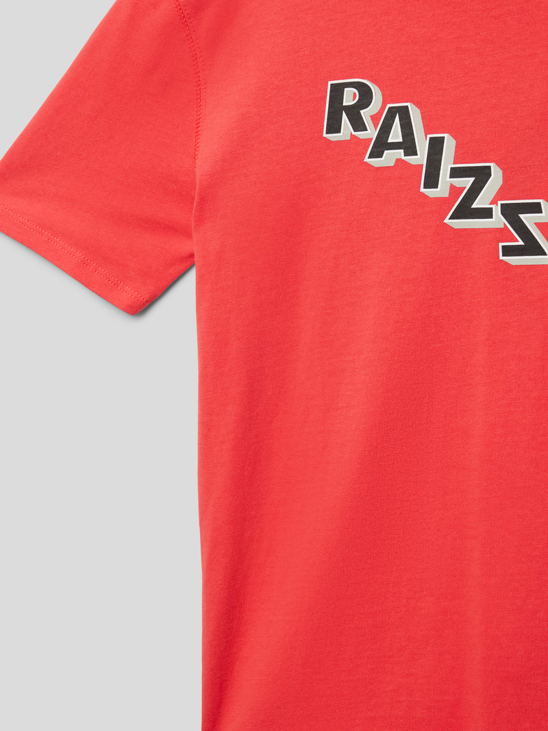 T-Shirt mit Label-Print in rot