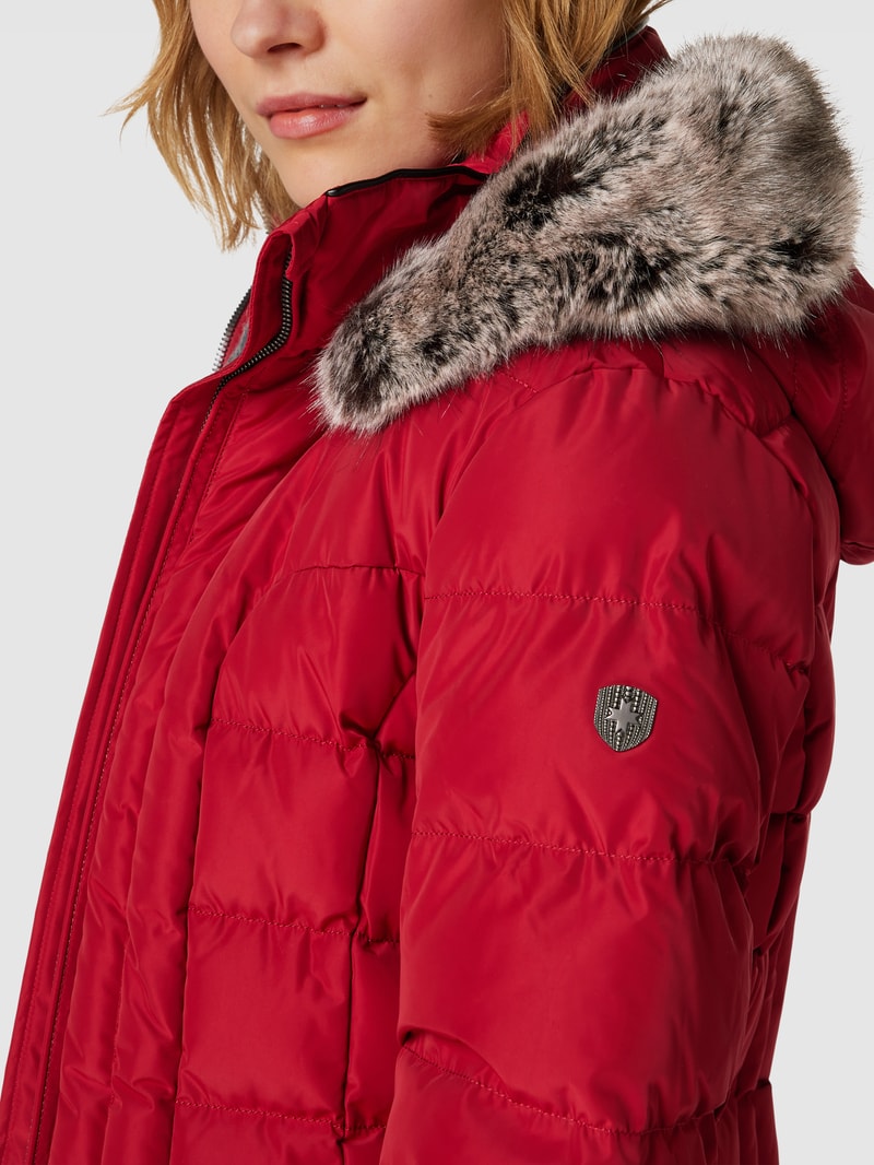 Steppjacke mit Kunstpelzkragen Modell 'ASTORIA' in rot