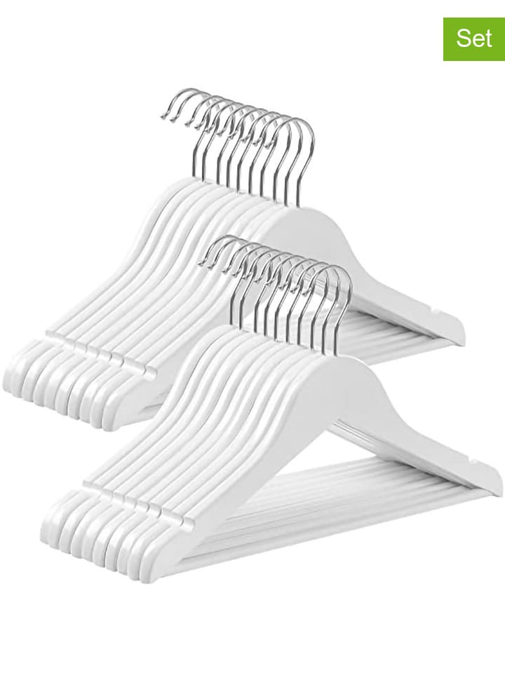 Songmics 20er-Set: Kleiderbügel in Weiß/ Silber - (B)35 x (H)20 cm günstig kaufen onesize