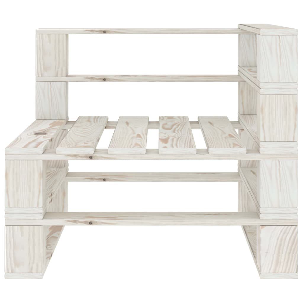 vidaXL Loungesofa Garten-Palettensofa 2-Sitzer Weiß Holz, 1 Teile