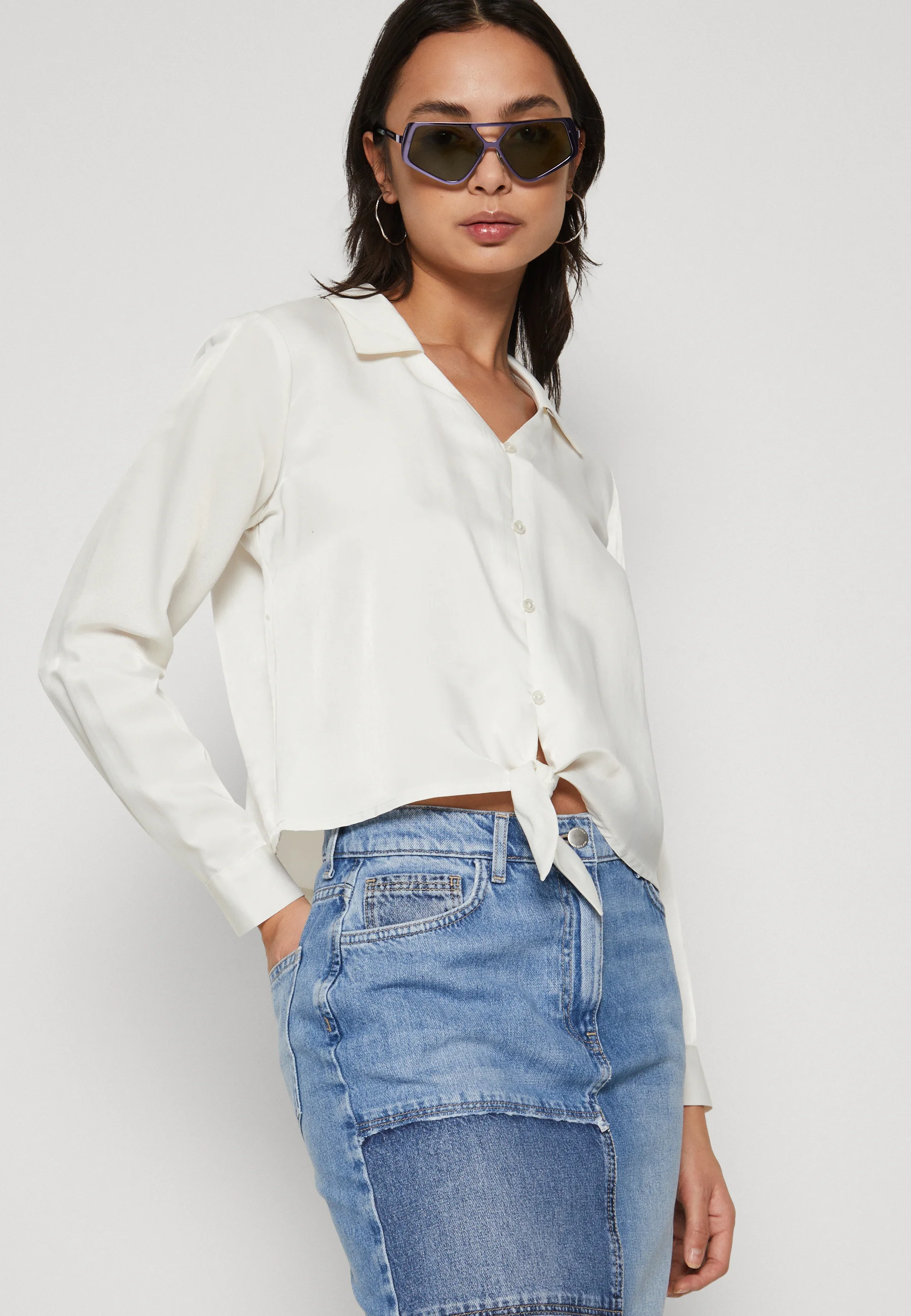ONLY Petite ONLKIKI SAKA LIFE KNOT SHIRT - Camisa