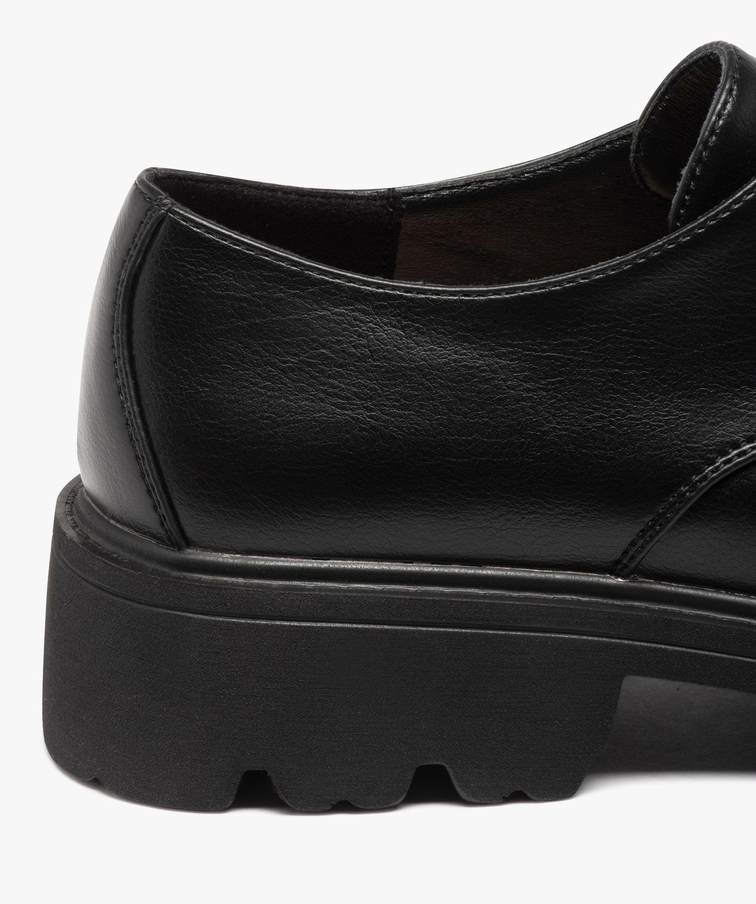 Derbies femme style rock à semelle épaisse et crantée noir | GEMO