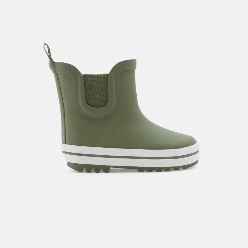 Bottes de pluie fourrées vertes bébé garçon