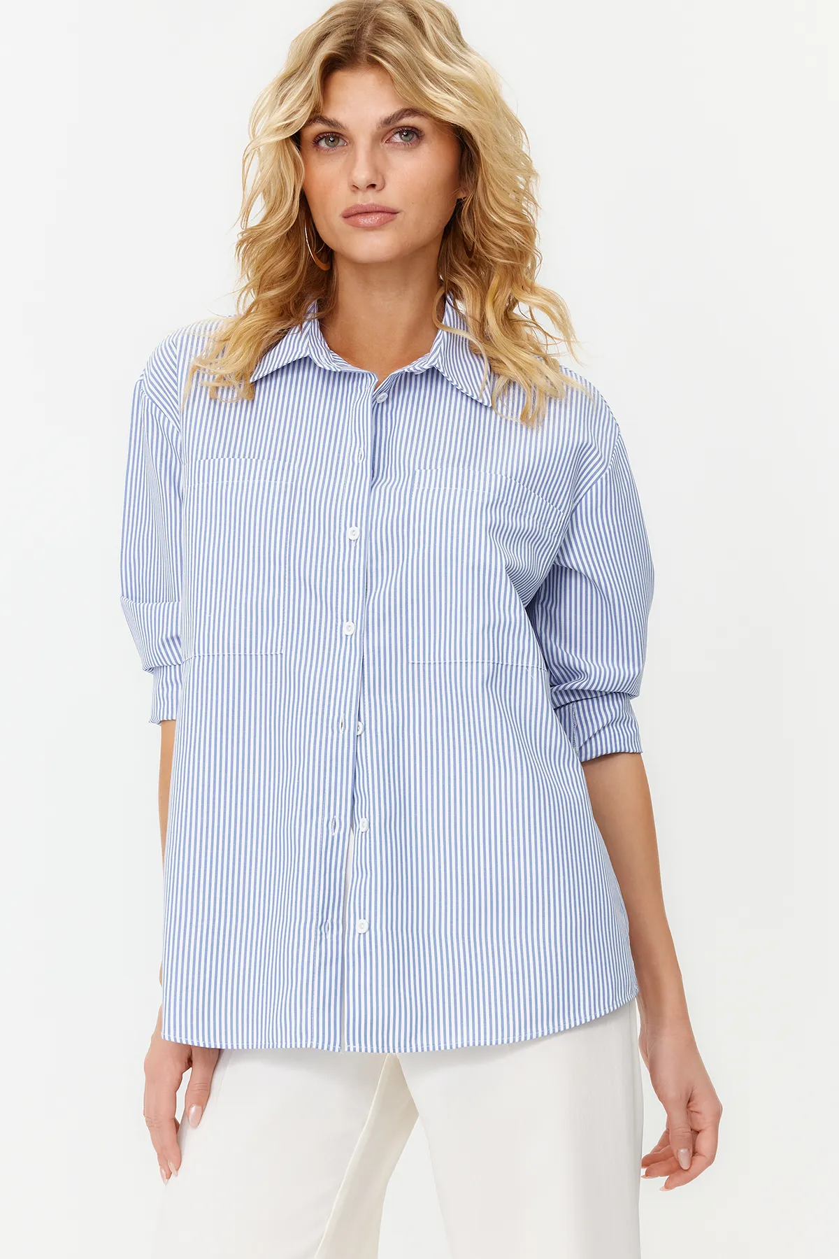 Trendyol Collection  Hemd - Dunkelblau - Oversized