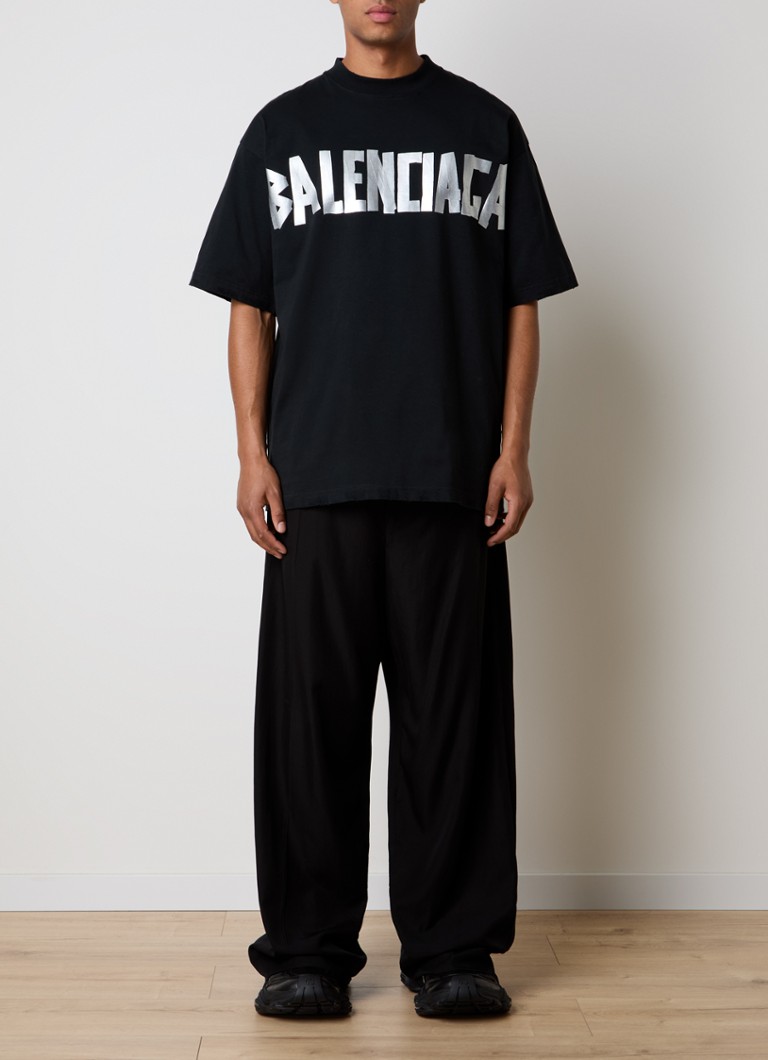 Balenciaga Oversized póló logóval és hátulnyomattal