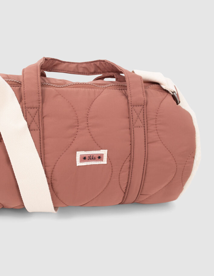 Sac bowling rose matelassé et Sherpa écru fille