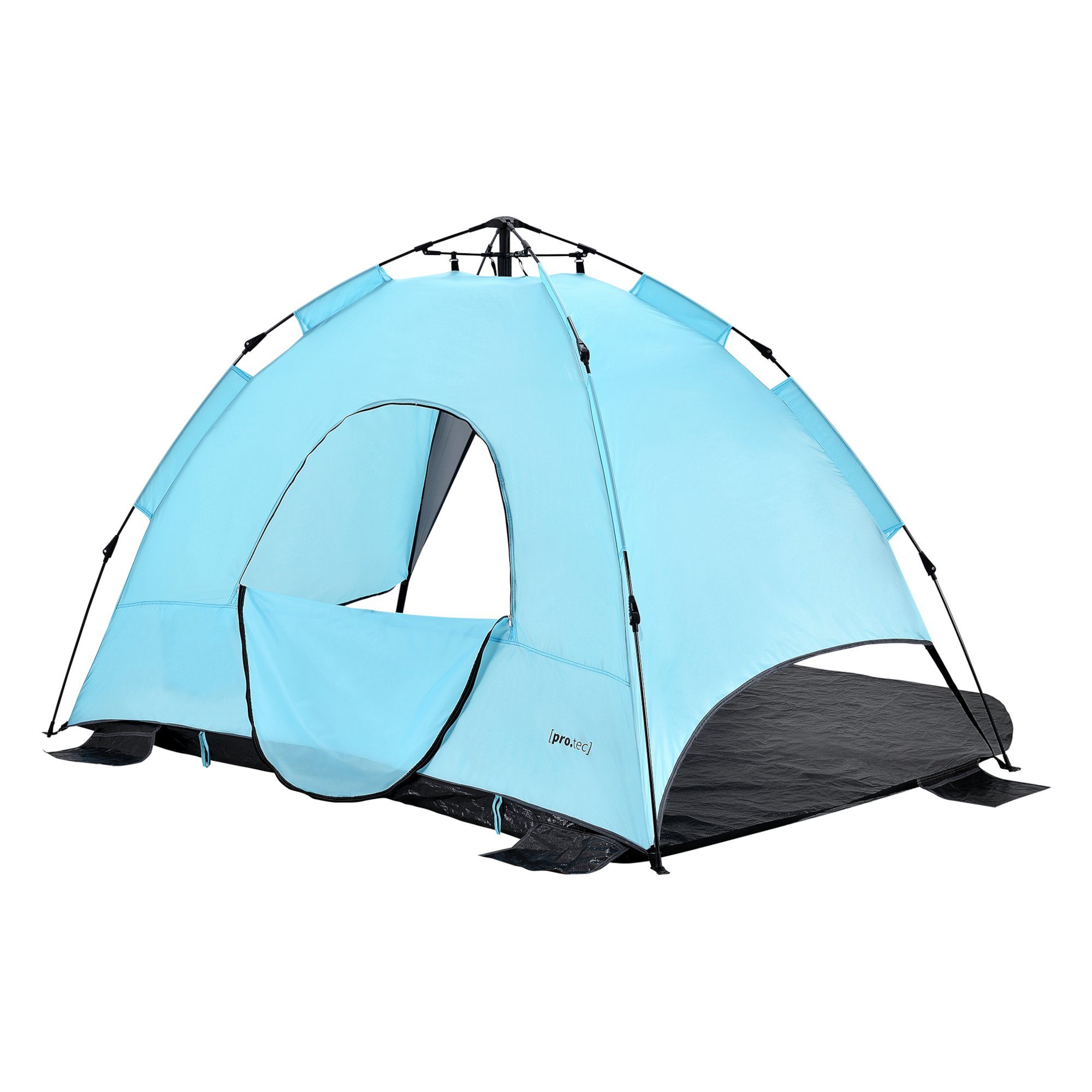 pro.tec Strandmuschel, Personen: 2, Mullsjö Pop Up Strandzelt 215x135x140cm Polyester Hellblau