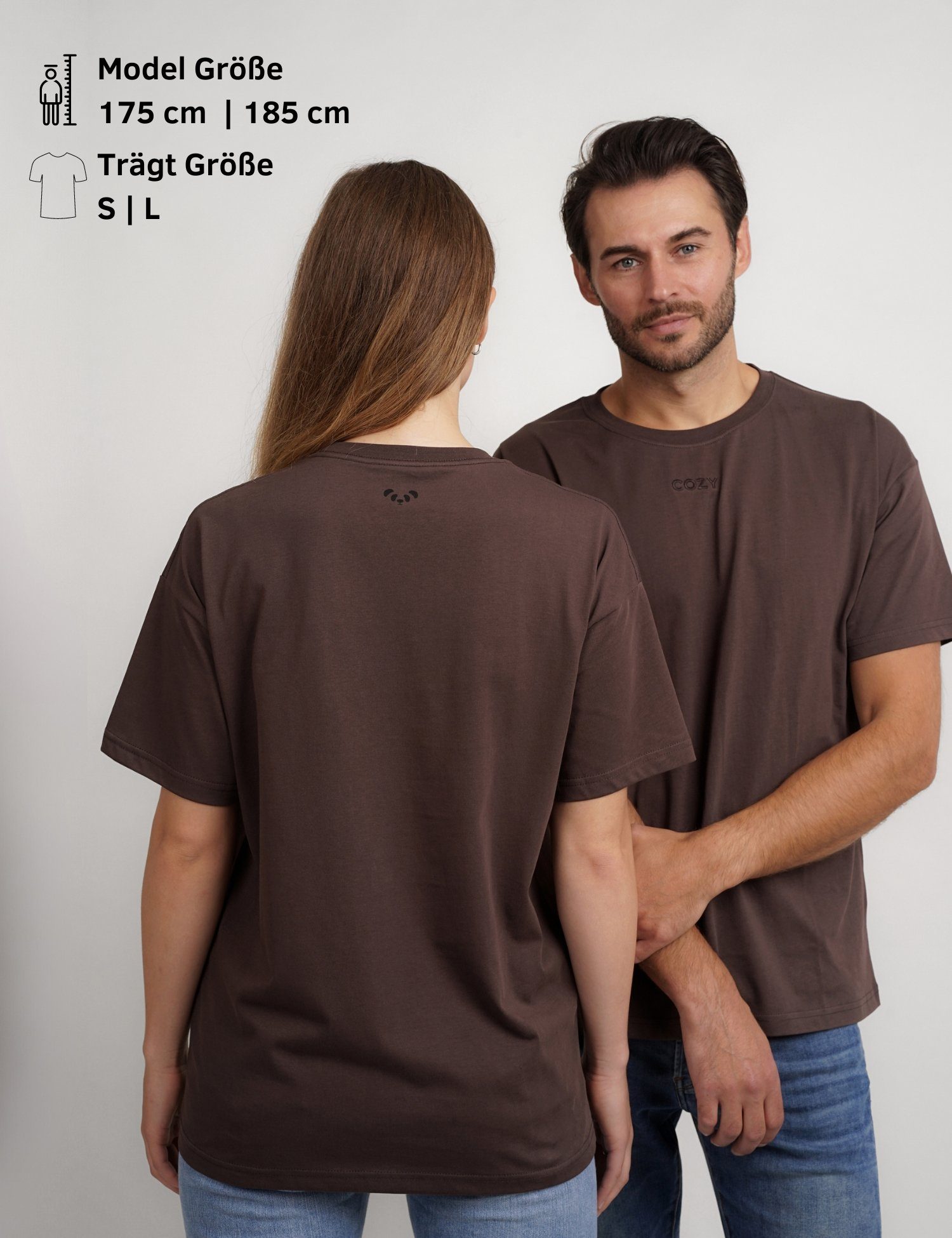 Cozy Panda T-Shirt Oversized Boxy-Fit aus 100% Baumwolle Made in Portugal
