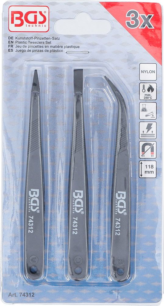 BGS technic Kunststoff-Pinzetten-Satz 3-teilig kaufen | Bike-Discount