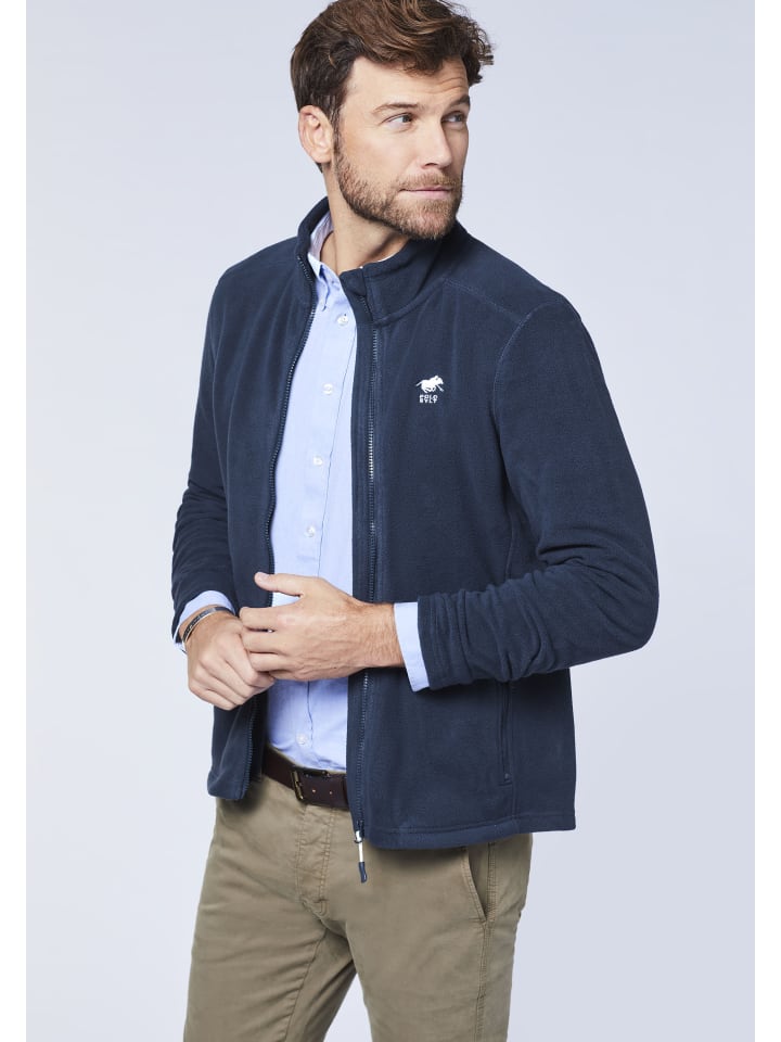 Polo Sylt Fleece-Jacke in Blau günstig kaufen