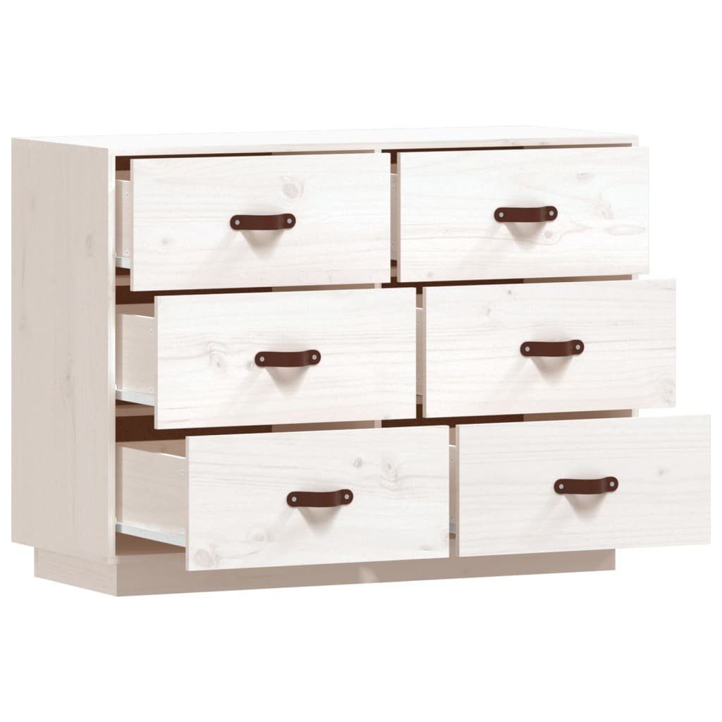 vidaXL Sideboard Sideboard Weiß 100x40x75 cm Massivholz Kiefer (1 St)
