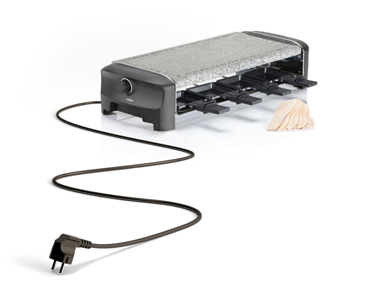 Setpoint Raclette, 1300 W, Stonegrillparty großer Tischgrill 8 Personen Gerät heißer Stein-Platte