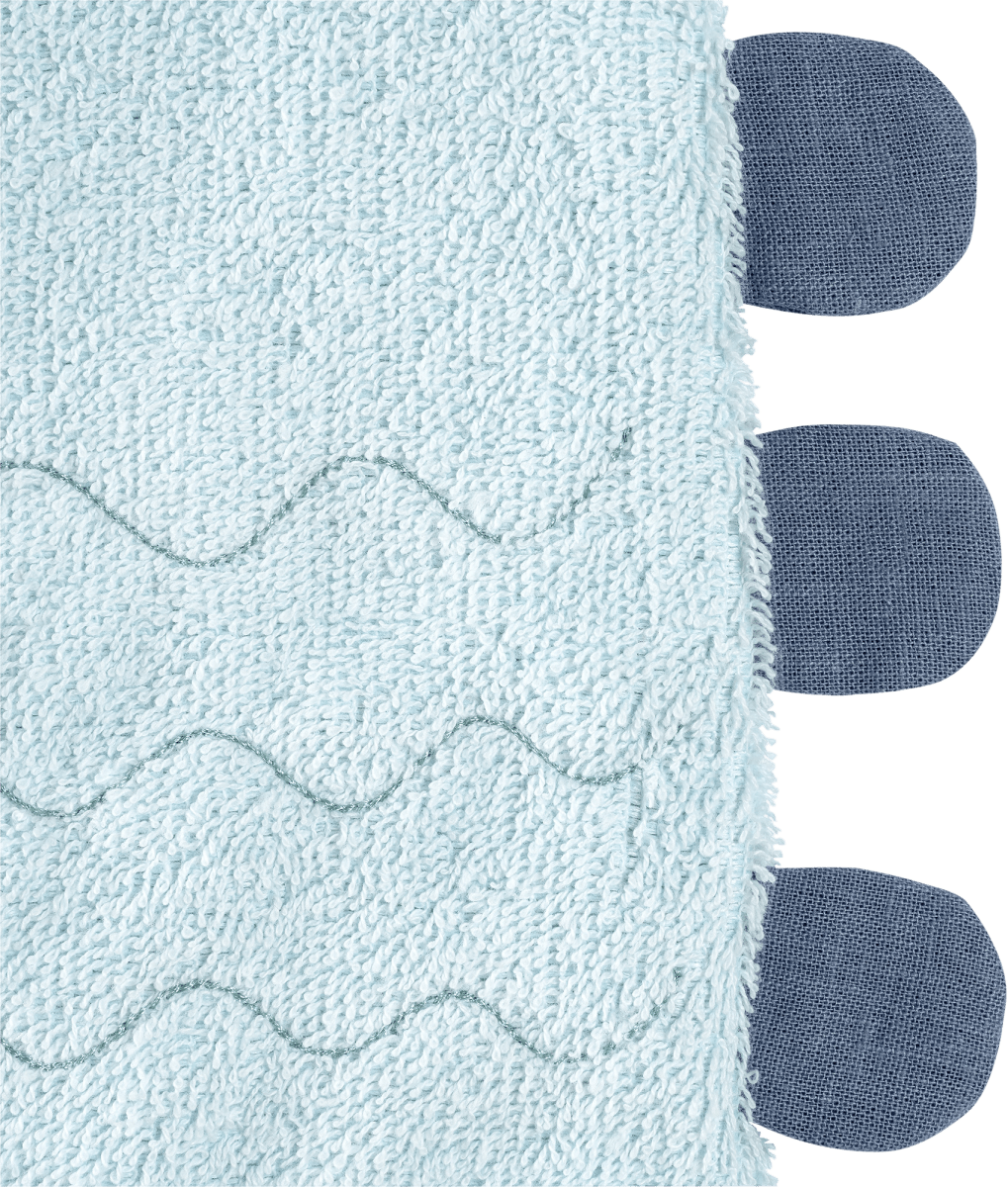Waschhandschuh Dino, blau, 1 St