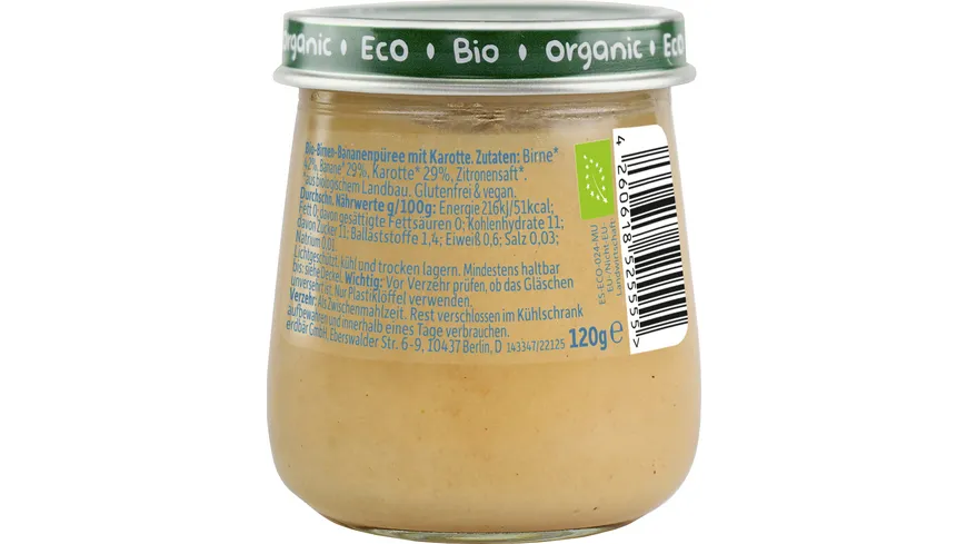 Freche Freunde Bio Gläschen Birne, Banane & Karotte 120 g