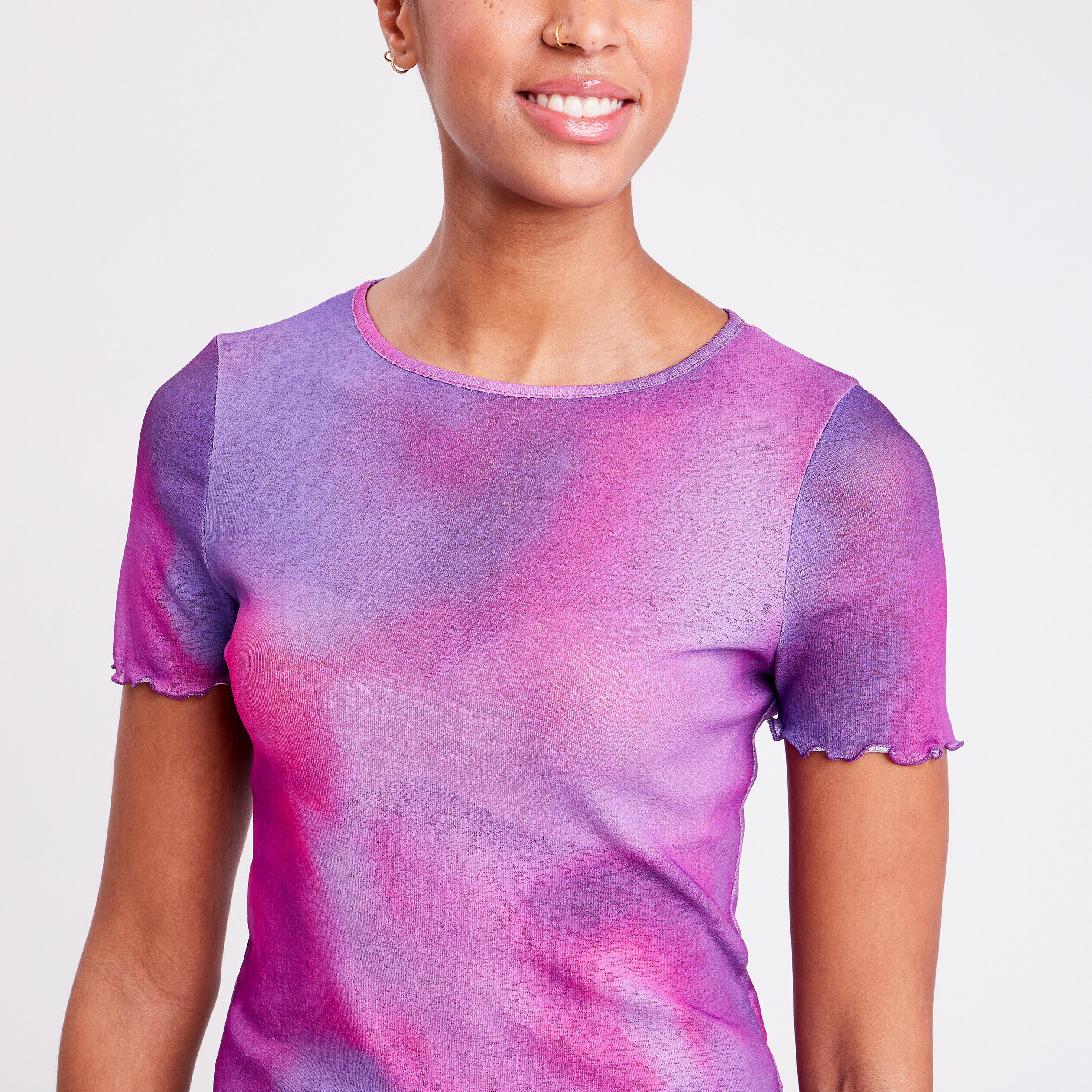 T-shirt manches courtes rose fushia femme | Cache Cache