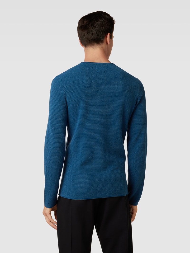 Strickpullover mit Rundhalsausschnitt in lagune meliert