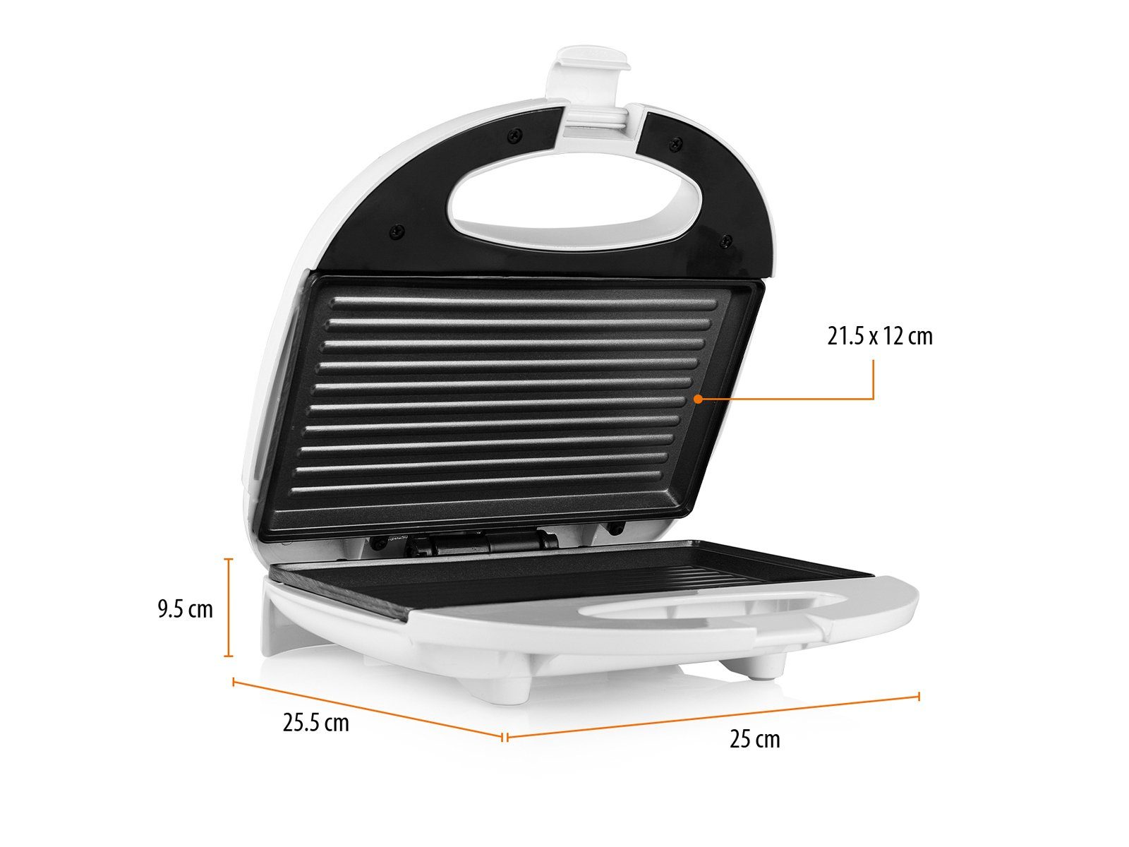 Tristar Sandwichmaker, 750 W, Toaster Snack & Panini-Maker kleiner Low fat Kontaktgrill Indoorgrill