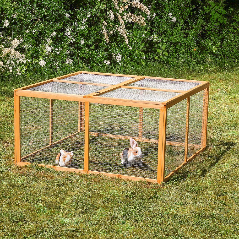 Mucola Freigehege Freigehege Hasenstall Kleintierstall Stall Käfig Freilauf Hasen Holz, Imprägniert