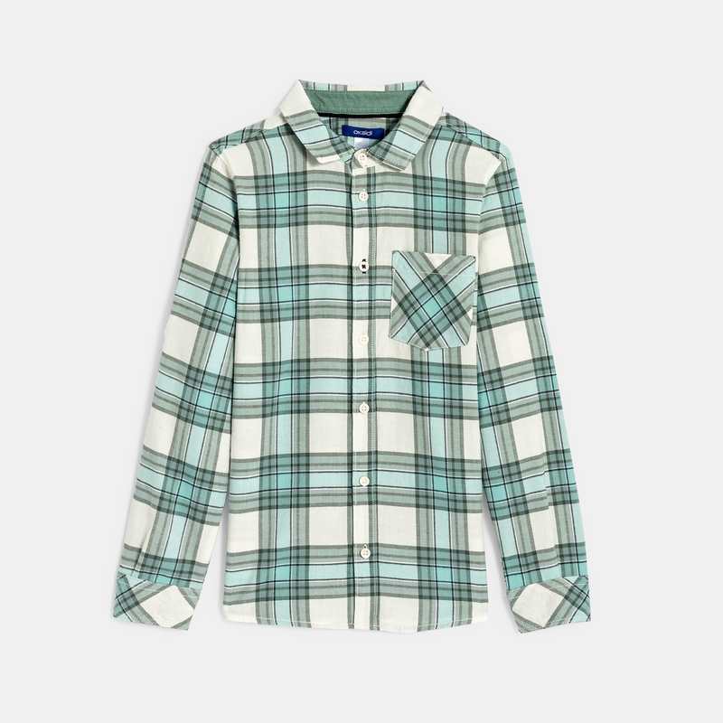 Chemise à carreaux vert d'eau Garçon