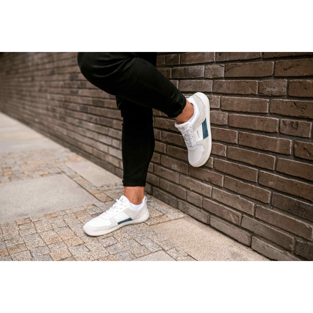Skinners Oldschooler Leather Blue/White Barfußsneakers
