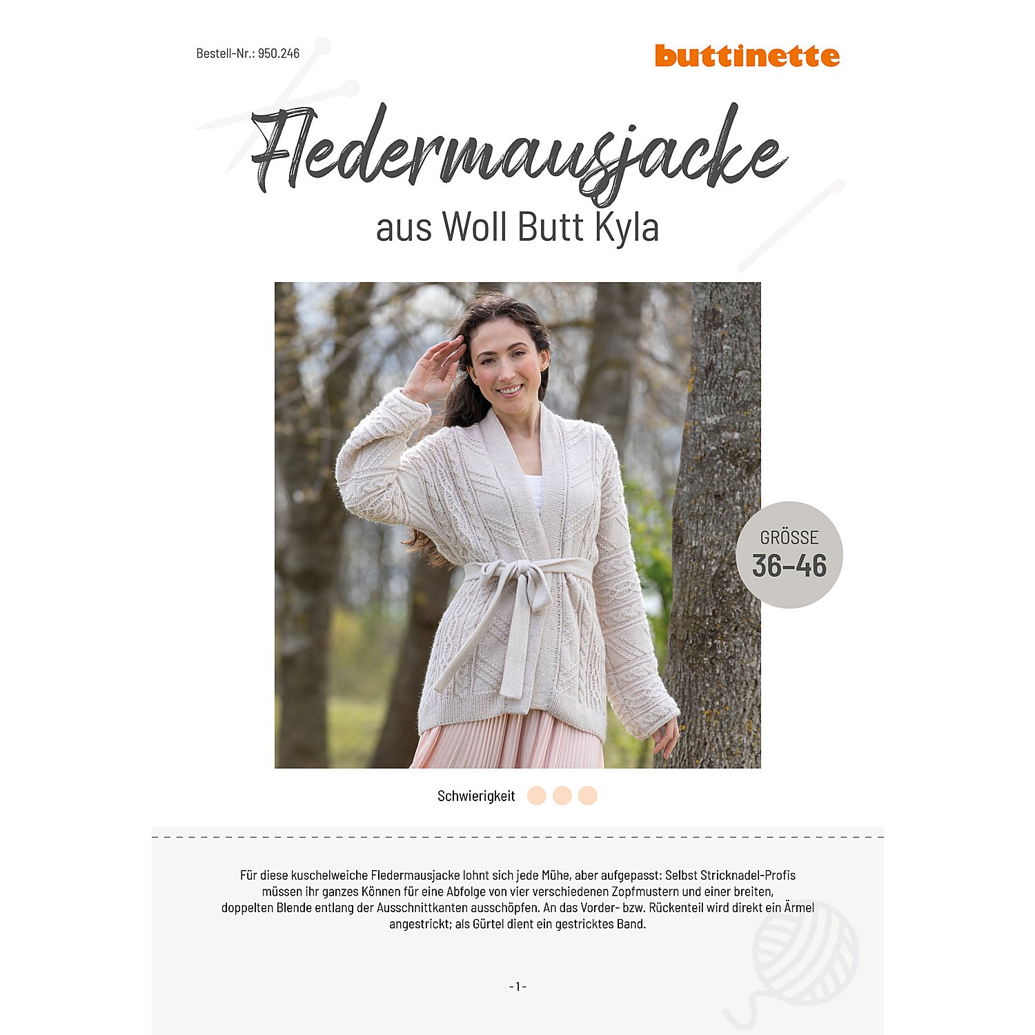 Strickanleitung – Fledermausjacke aus Woll Butt Kyla
