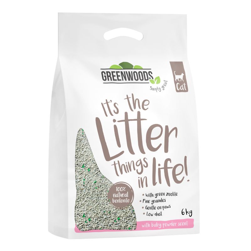 Greenwoods klumpende Katzenstreu aus Naturton