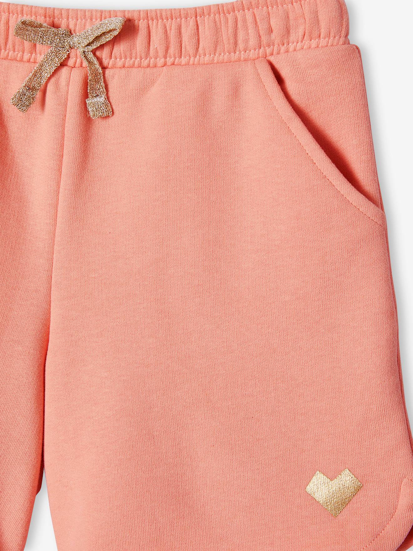 Short de sport en molleton fille pêche