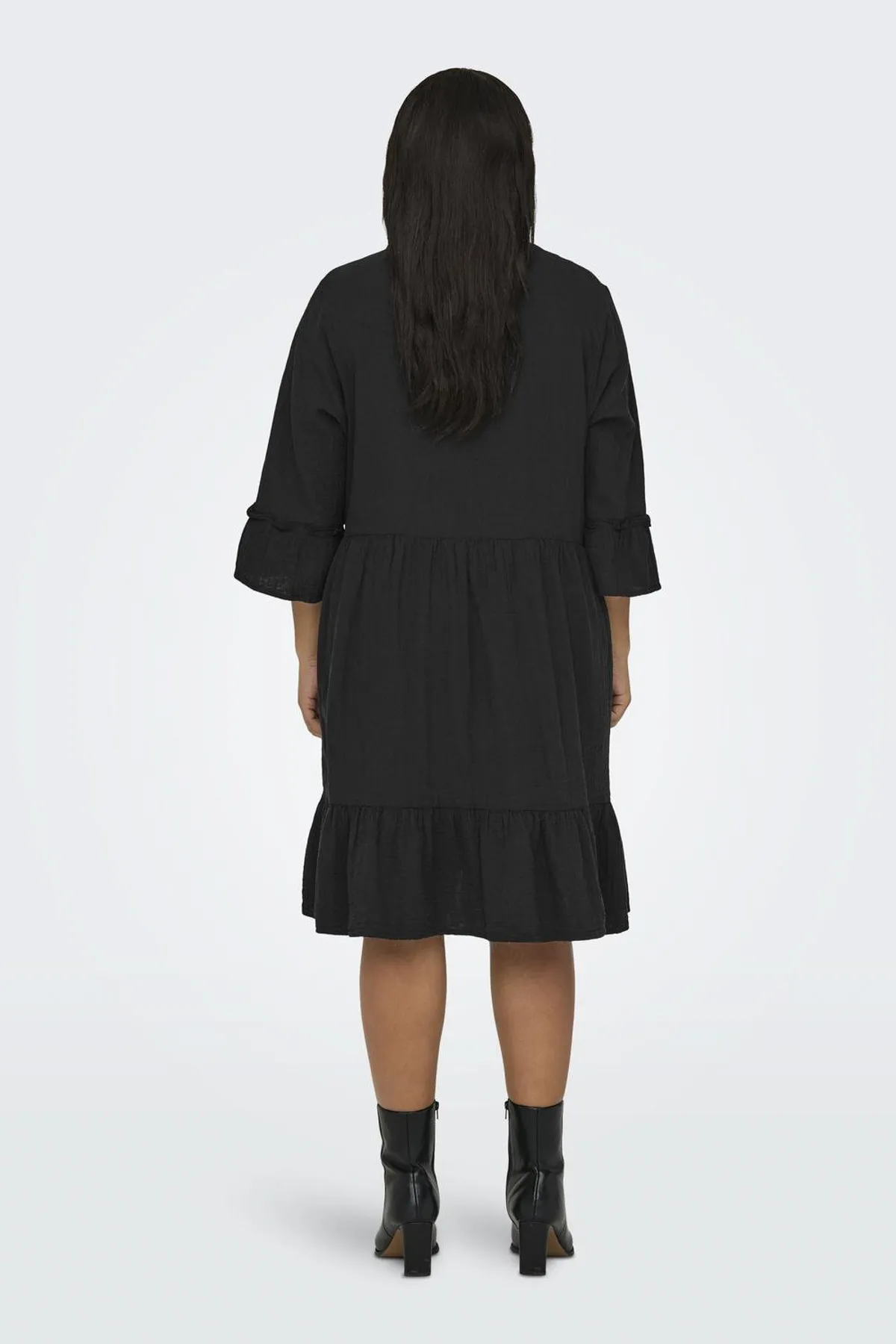 Only Carmakoma  Kleid mit Schößchen Normal geschnitten Splitneck Curve Kurzes Kleid