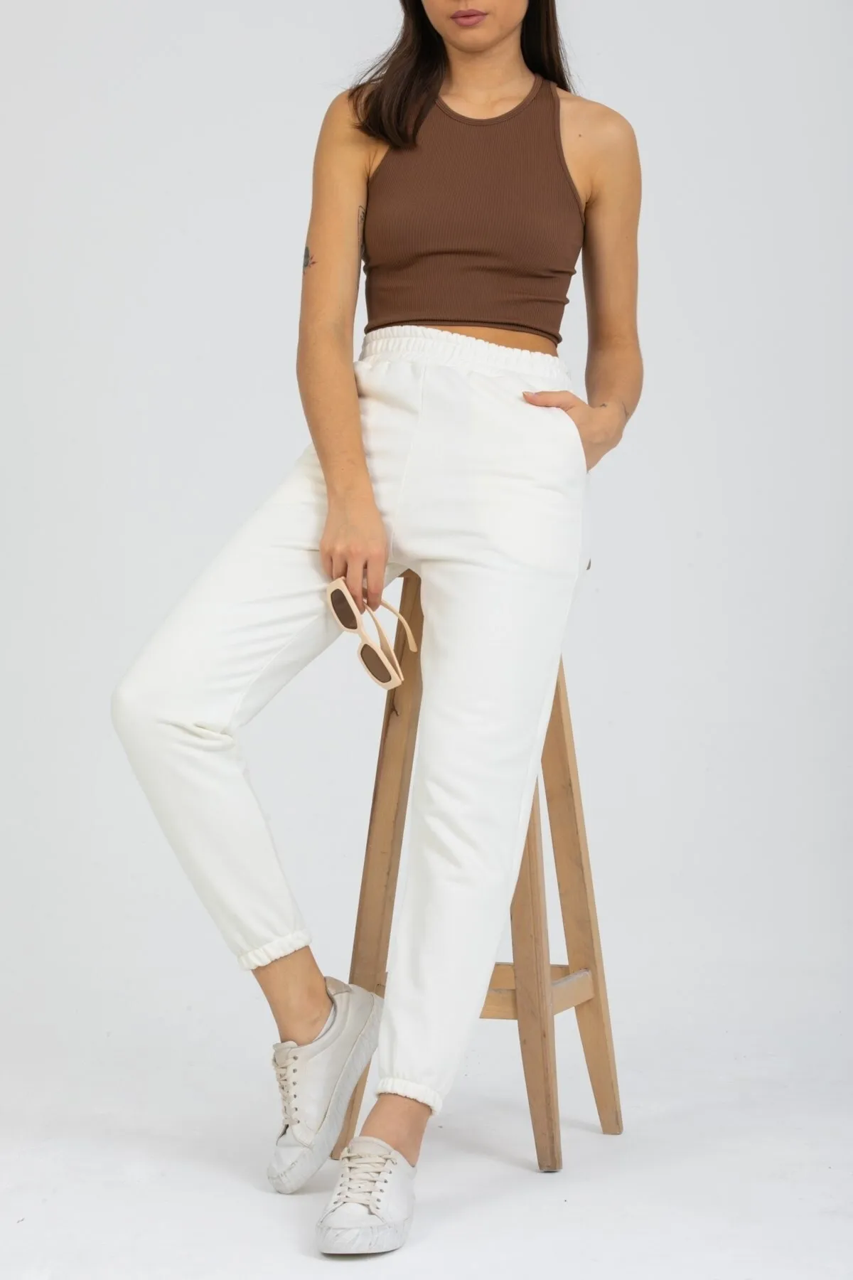 Deafox  Jogginghose - Ecru - Slim
