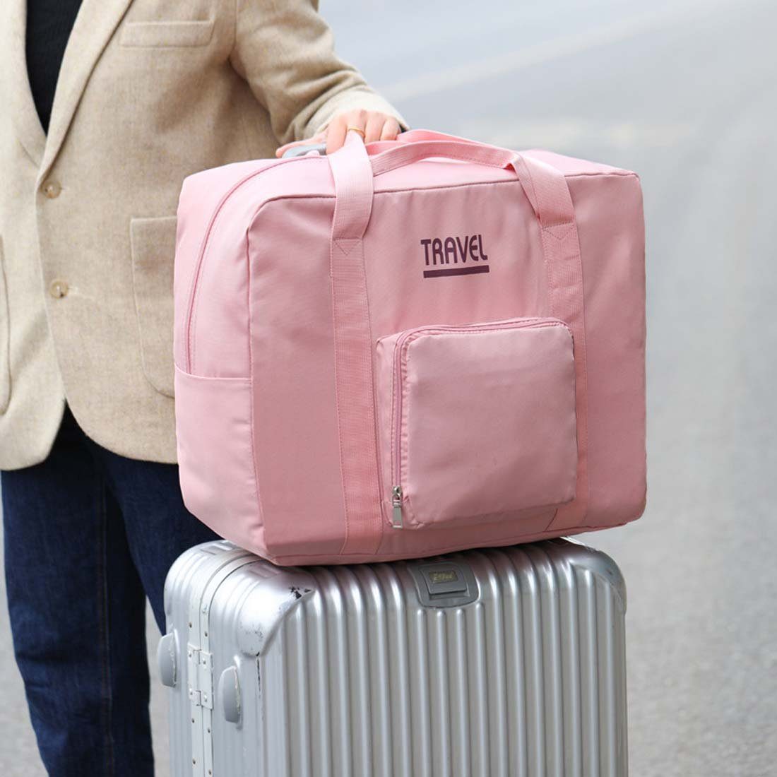YANN Aufbewahrungstasche Zusammenklappbare Trolley-Koffer-Reisetasche, (Kleidungsaufbewahrungstasche mit großem Fassungsvermögen, Studentengepäcktasche, 1-tlg)