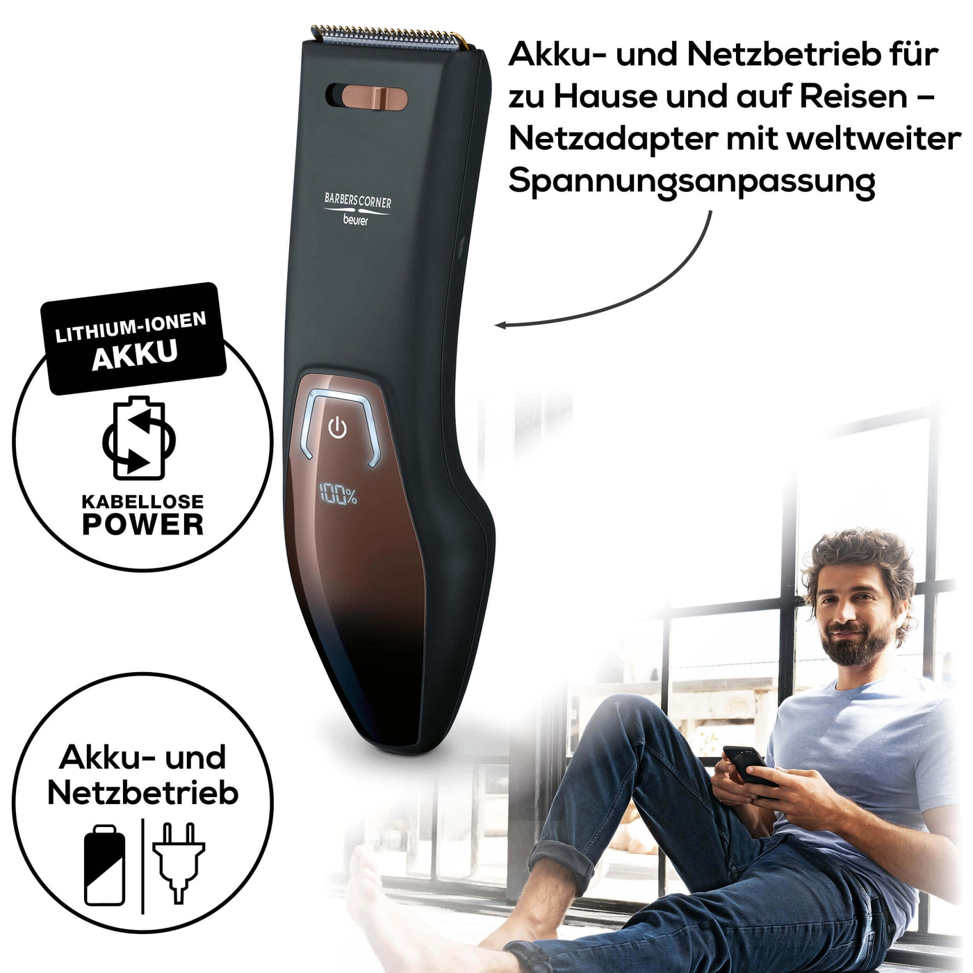 Beurer HR 5000 Haarschneider-Haarschneidemaschine für individuelle Haarstyles mit Ausdünn-Funktion