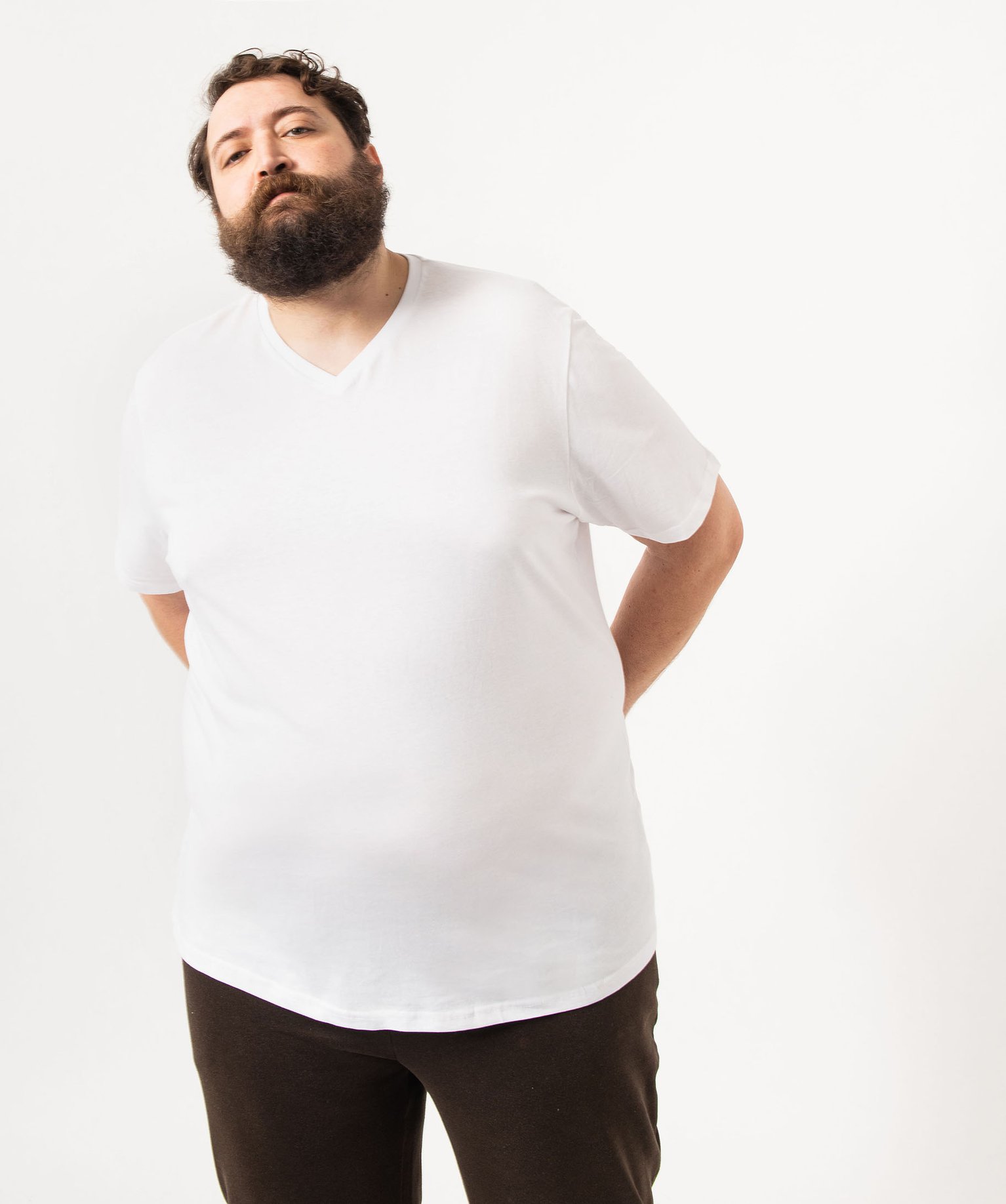 Tee-shirt homme à manches courtes et col V blanc | GEMO